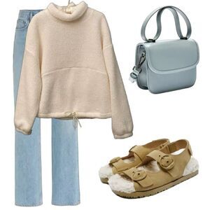 Zara Brown Tan Leather Buckled Flat Sandals Shoes Size 10